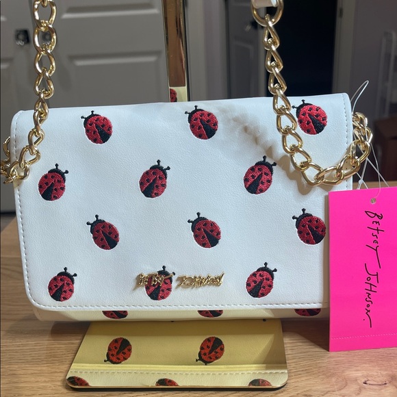 Betsey Johnson Handbags - RARE Betsey Johnson Red Ladybug White Crossbody Bag NWT